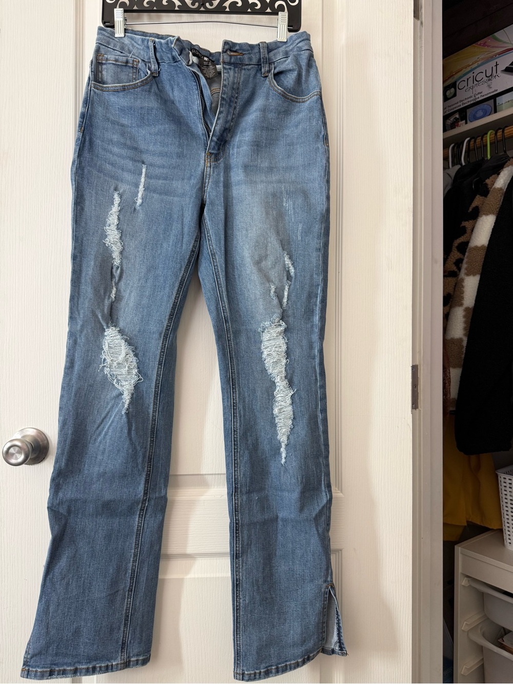Fashion Nova Distressed Bootcut Jeans